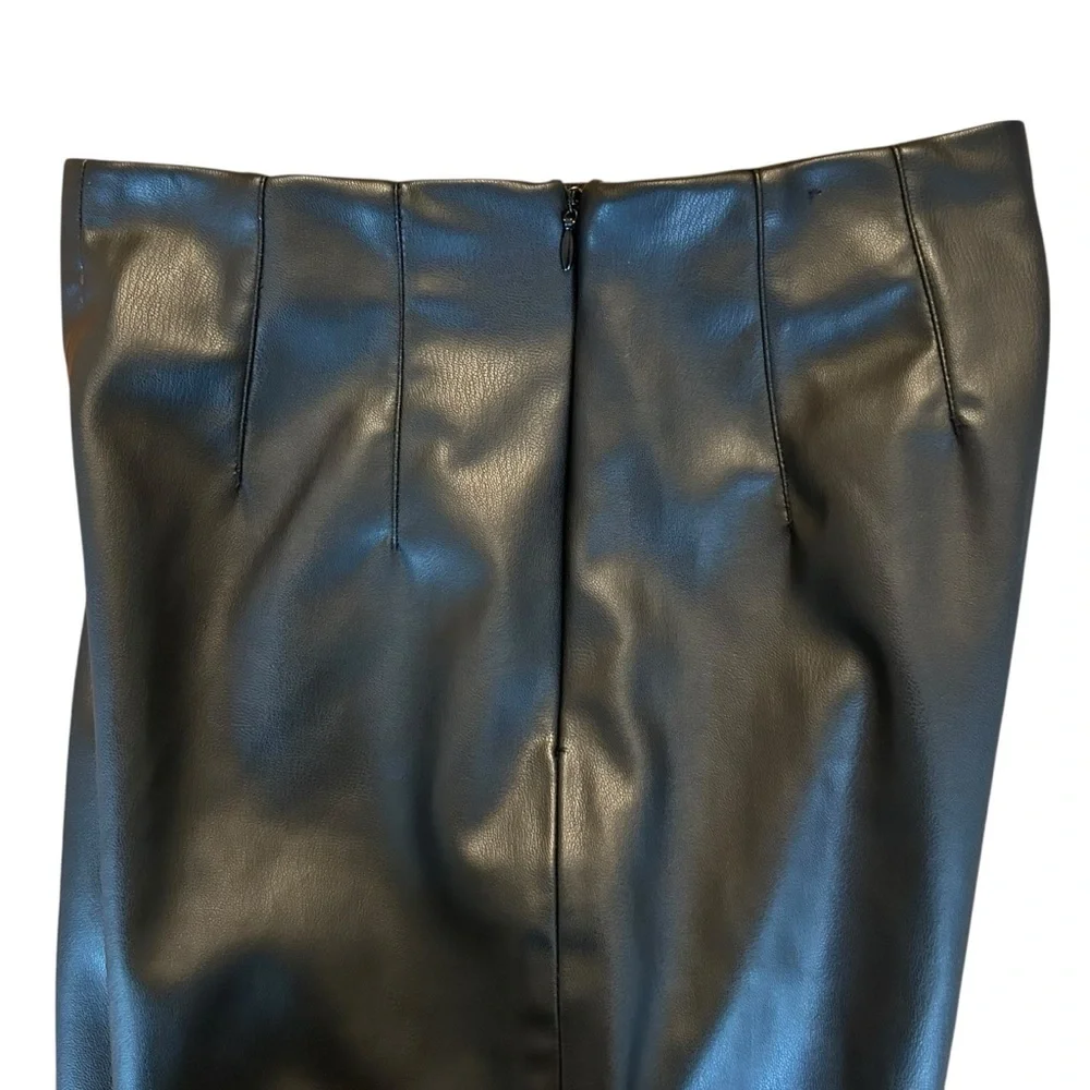 ZARA Side Zip‎ High Waist Faux Leather Ankle Length Leggings Women’s SZ XS Black